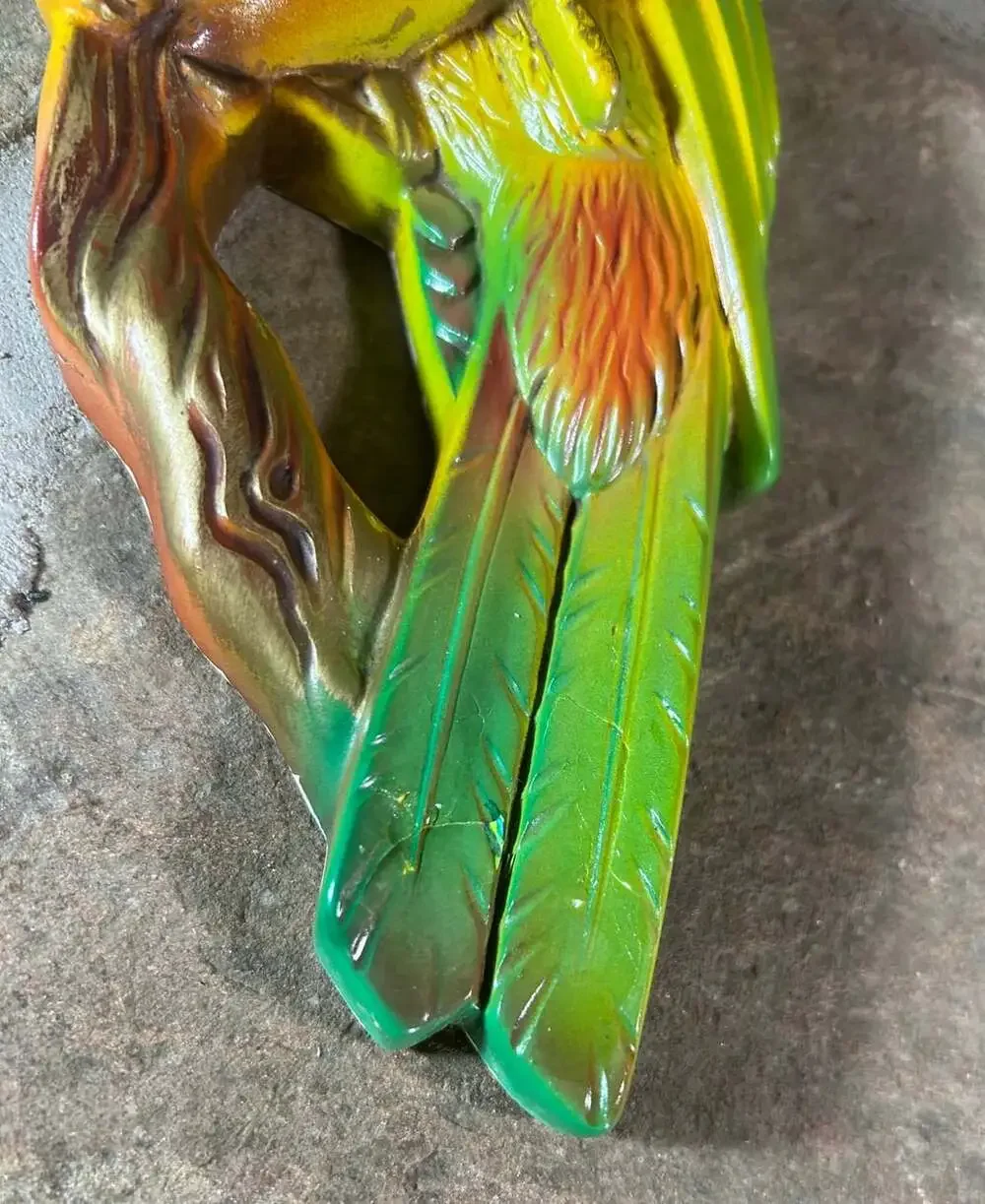 1968 Miller’s Studio Tropical Parrot Bird Chalk Ware wall decor ( READ)